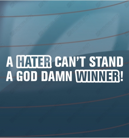 A hater cant stand a good damn winner